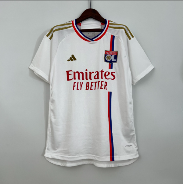 23/24 Lyon Home white Fan Version  Soccer Jersey