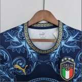 2022 Italy  Versace blue Soccer Jersey