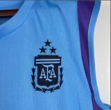 2023 Argentina Vest Training Wear Blue  Soccer Jersey (3 Stars 3星)