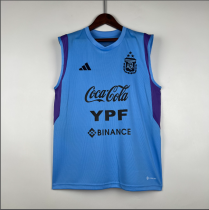 2023 Argentina Vest Training Wear Blue  Soccer Jersey (3 Stars 3星)