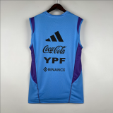 2023 Argentina Vest Training Wear Blue  Soccer Jersey (3 Stars 3星)