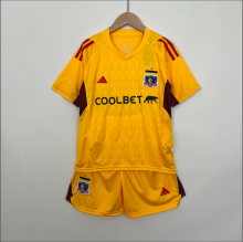 23/24  Goalkeeper colo colo  Kids yellow Soccer Jersey