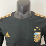 2023 Argentina  player version black  Soccer Jersey (3 Stars 3星)