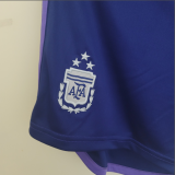 2022 Argentina 3-Star Shorts Away  Player   Version Soccer Jersey