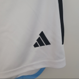2022 Argentina 3 Star Shorts White Player   Version Soccer Jersey