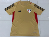 23-24  Sao Paulo Clay yellow training Fan Version  Soccer Jersey