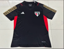23-24  Sao Paulo Black training suit Fan Version  Soccer Jersey