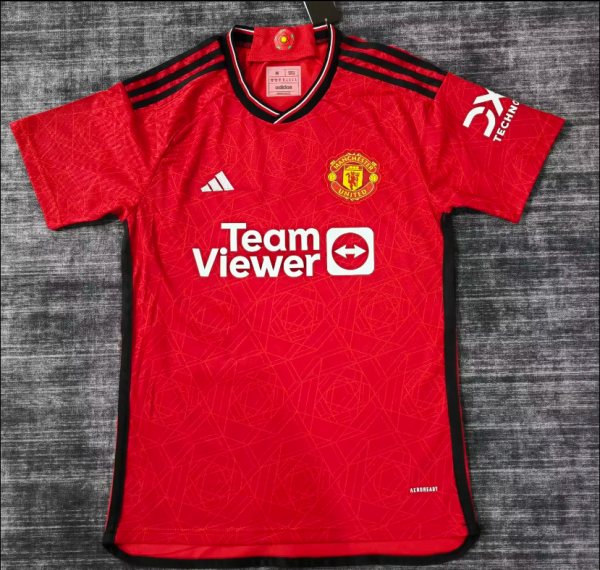 23-24 M-U home  Fan Version Soccer Jersey