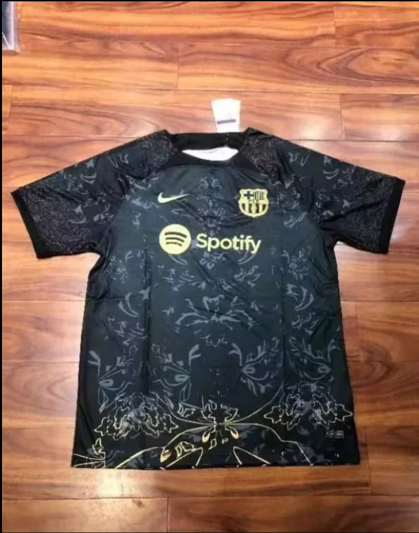 23-24  Barcelona black Fan home Version Soccer Jersey