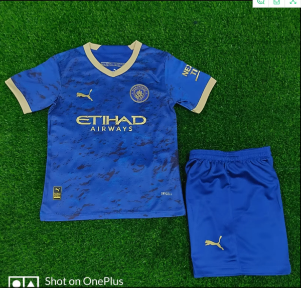23/24 Manchester City home Kids Soccer Jersey