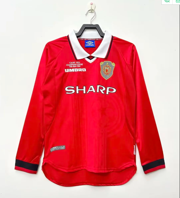 Retro 99/00  Man United  Home  Retro  long sleeve soccer Jersey