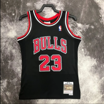 Retro 98  Chicago Bulls 23 号 Jordan Black NBA Jerseys