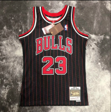 Retro 98  Chicago Bulls 23 号 Jordan Black stripe NBA Jerseys