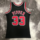 Retro 98  Chicago Bulls 33 号 皮蓬 Black NBA Jerseys