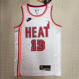 Retro 23 Season Miami Heats MIA  13号 阿德巴约  white  NBA Jerseys Hot Pressed 1:1 Quality