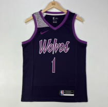 23/24 Minnesota Timberwolves  raisin  1号 爱德华兹  NBA Jerseys