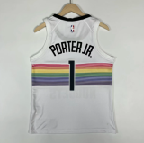 23/24 denver nuggets white  1号 波特  NBA Jerseys