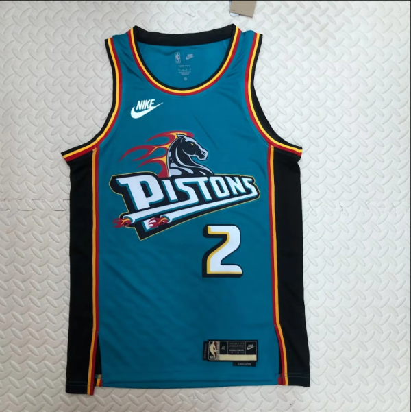 Retro 23 Detroit Pistons 2号 坎宁安   NBA Jerseys Hot Pressed 1:1 Quality