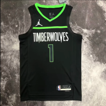 23 Seasons Minnesota Timberwolves Trapeze Restriction 1号 爱德华兹  NBA Jerseys