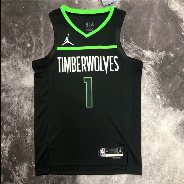 23 Seasons Minnesota Timberwolves Trapeze Restriction 1号 爱德华兹  NBA Jerseys