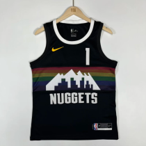 23/24 denver nuggets  black  1号 波特  NBA Jerseys