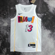23 Season Miami Heats MIA city edition 13号 阿德巴约  white  NBA Jerseys Hot Pressed 1:1 Quality