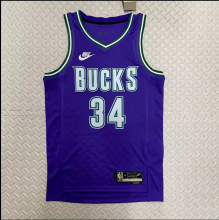 Retro Milwaukee Bucks #34 ANTETOKOUNMPO   NBA Jerseys Hot Pressed 1:1 Quality