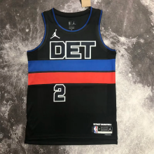 23 Season Detroit  Pistons 2号 坎宁安 black  NBA Jerseys Hot Pressed 1:1 Quality