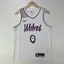 23/24 Minnesota Timberwolves  white  0号 拉塞尔  NBA Jerseys