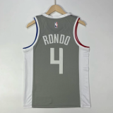 23 Los Angeles Clippers Bonus Edition Grey 4号 朗多 NBA Jerseys Hot Pressed 1:1 Quality