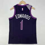 23/24 Minnesota Timberwolves  raisin  1号 爱德华兹  NBA Jerseys