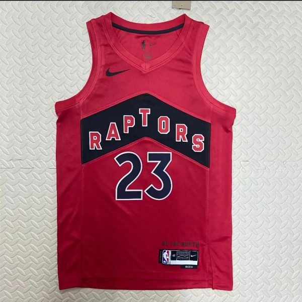 23 Toronto Raptors away red 23号  范乔丹 NBA Jerseys