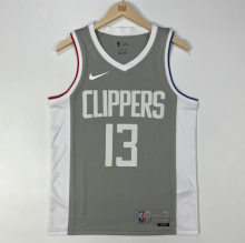 23 Los Angeles Clippers Bonus Edition Grey 13号 保罗.乔治 NBA Jerseys Hot Pressed 1:1 Quality