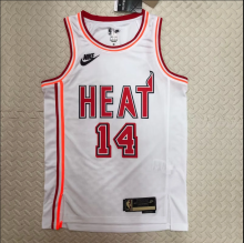 Retro 23 Season Miami Heats MIA  14号 希罗  white  NBA Jerseys Hot Pressed 1:1 Quality