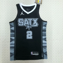 Seasons 23 San Antonio Spurs #2 Leonard Black  NBA Jerseys Hot Pressed 1:1 Quality