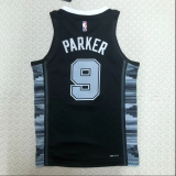 Seasons 23 San Antonio Spurs #9 PARKER Black  NBA Jerseys Hot Pressed 1:1 Quality