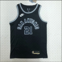 Retro seasons 23 San Antonio Spurs #21 DUNCAN Black  NBA Jerseys Hot Pressed 1:1 Quality