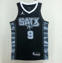 Seasons 23 San Antonio Spurs #9 PARKER Black  NBA Jerseys Hot Pressed 1:1 Quality