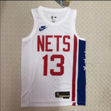 Retro seasons 23 Brooklyn Nets  #13  Harden White NBA Jerseys Hot Pressed 1:1 Quality