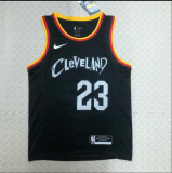 Seasons 21 Cleveland Cavaliers #23 JAMES city edition Black NBA Jerseys Hot Pressed 1:1 Quality