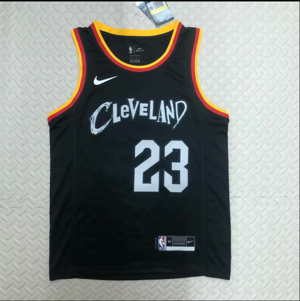 Seasons 21 Cleveland Cavaliers #23 JAMES city edition Black NBA Jerseys Hot Pressed 1:1 Quality
