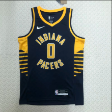 23   Indiana Pacers  away black 0号 哈利伯顿   NBA Jerseys