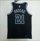Retro seasons 23 San Antonio Spurs #21 DUNCAN Black  NBA Jerseys Hot Pressed 1:1 Quality