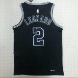 Retro seasons 23 San Antonio Spurs #2 Leonard Black  NBA Jerseys Hot Pressed 1:1 Quality