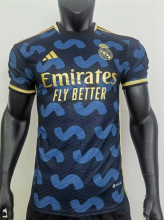 23/24  Real Madrid Classic black pattern   Player Version Soccer Jersey