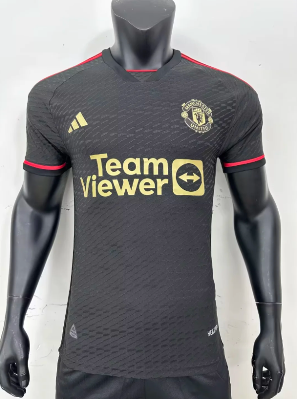 23-24 Black M-U Player Version  Soccer Jersey