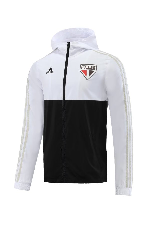 23/24 Sao Paulo windbreaker black and white casual style