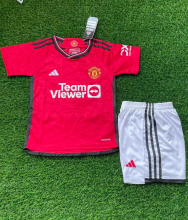 23-24 M-U home kids  Soccer Jersey