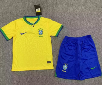 22-23 Brazil  International away kids Soccer Jersey