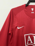 Retro 07/08  M-U home  red  long sleeve League Edition   Soccer Jersey